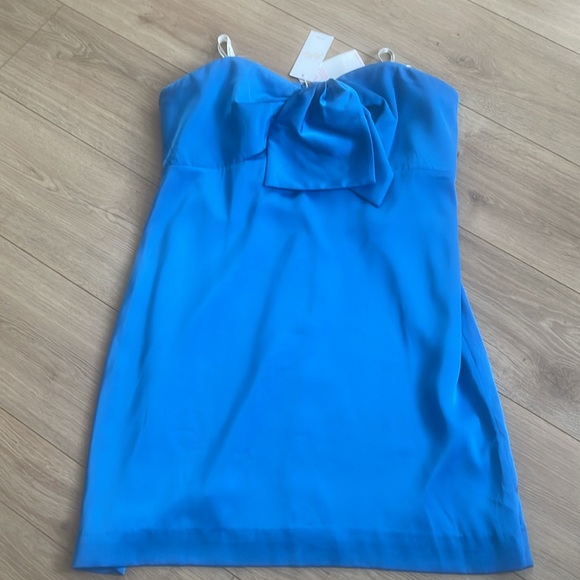 New Lilly Pullizer size 14 Carylin Elegant Blue Strapless woman's Dress - Picture 3 of 12